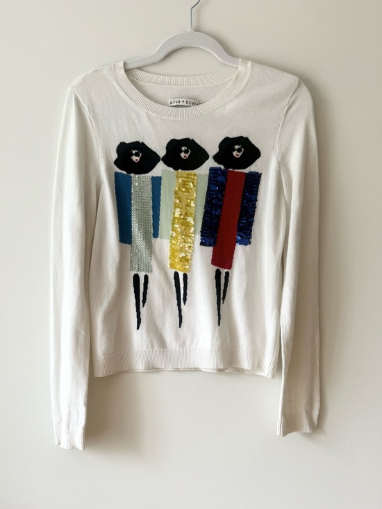 Alice + Olivia Sweaters - Alice + Olivia Sequin Girl Sweater M
